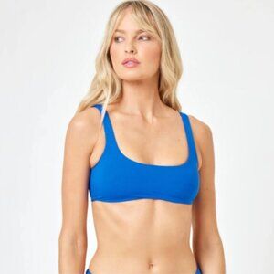 NWT, L*SPACE Prince Bikini Top, Royal Blue, Small